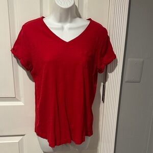 Style & Co. Bright Red Short Sleeve Tee